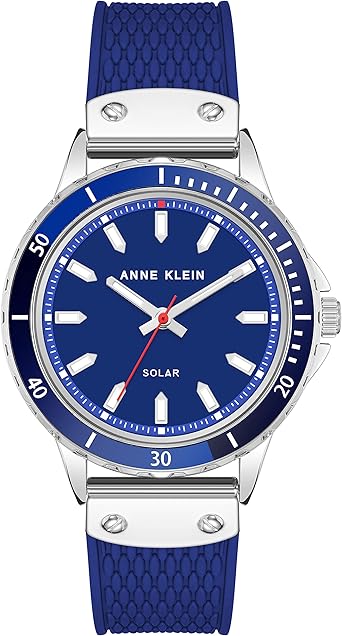 Anne Klein Women's Solar Powered Natural Rubber Strap Watch