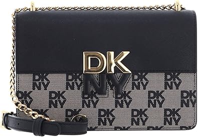 DKNY Fashion Leather Classic Casual Handbags Tote, Black/Logo Black