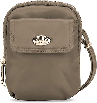 Travelon Women's Anti-Theft Tailored Crossbody Phone Pouch, Sable, One Size