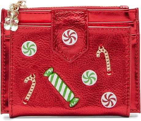 Betsey Johnson Holiday Candy Bifold Wallet, Red