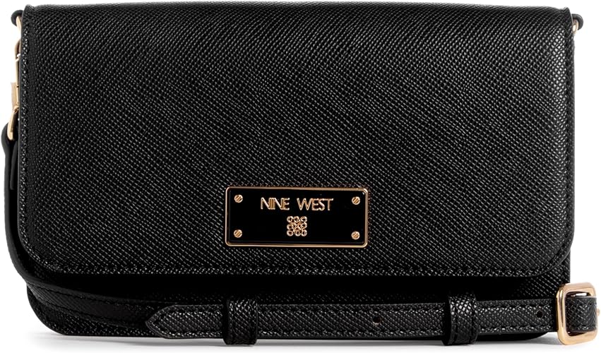 Nine West Brodie SLG Wallet ON A String, Black