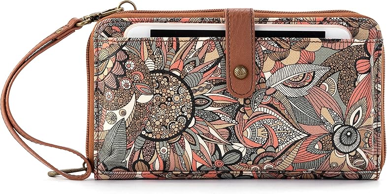 Sakroots Artist Circle Smartphone Crossbody in Coated Canvas, Detachable Wristlet Strap