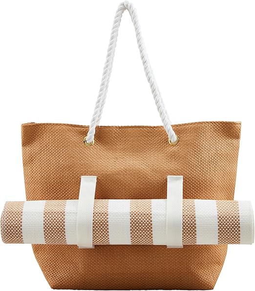 Mud Pie Women's Mat Tote Set