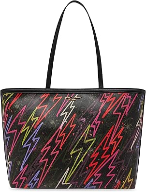 Betsey Johnson Bolt Tote, Black Multi