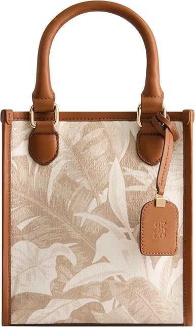 Concept One Tommy Bahama Women's Tote Bag, North South Floral Canvas Travel Purse Handbag with Adjustable Shoulder Strap and Leather Trim, Multi