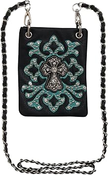 Hot Leathers PUA1102-15387 Ladies Purse with Turquoise Detail and Cross