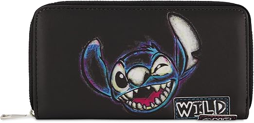 Disney Lilo and Stitch Wallet with Zipper, Zip Around Wallet Clutch