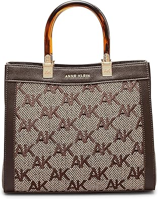 Anne Klein Embroidered Herringbone Convertible Satchel