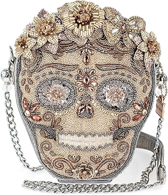 Mary Frances Shining Skull Crossbody, Metallic