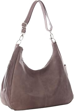 Large Crossbody Hobo Shoulder Bag, Toffee, One Size