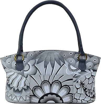 Anna by Anuschka womens Bag, Tote Bag Genuine Leather, Patchwork Pewter, Wide US