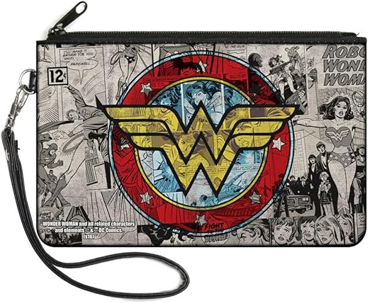 Buckle-Down Buckle-Down Zip Wallet Wonder Woman Large Accessory, Wonder Woman, 8