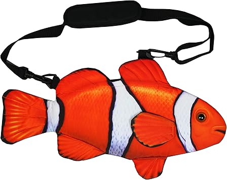 Clown Fish Bag, Orange/White, One Size