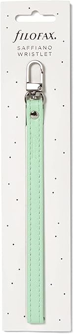 Filofax Saffiano Personal Compact Zip Organizer Accessory, Wristlet Strap, Faux-Leather, Neo Mint (B132799)