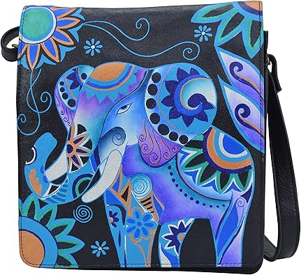 Anna by Anuschka Hand Painted Women’s Genuine Leather Large Flap Crossbody