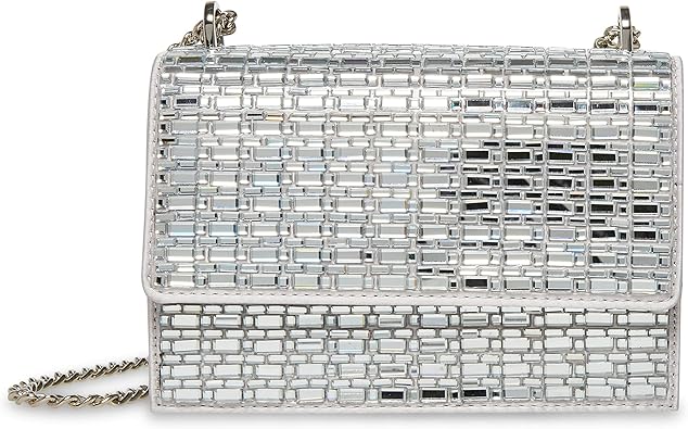 Betsey Johnson Shine On Convertible Flap Bag, Silver