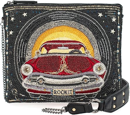 Mary Frances Hot Rod Beaded Classic Car Crossbody Handbag, Multicolor