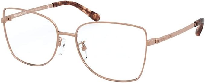 Michael Kors Eyewear Women's MK3035 Memphis Butterfly Prescription Eyewear Frames, Rose Gold/Demo Lens, 54 mm