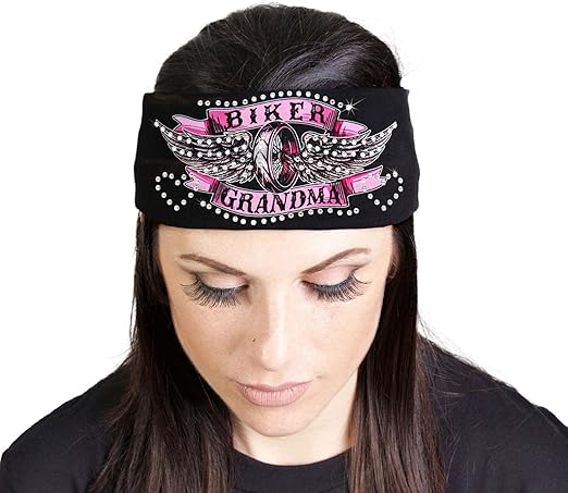 Milwaukee Leather | Bling Designed Wide Headbands-Headwraps for Women Biker Bandana