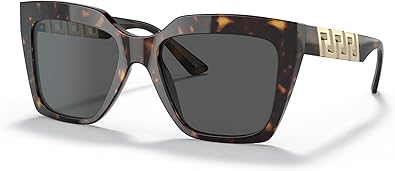 Versace VE 4418 108/87 Havana Plastic Square Sunglasses Grey Lens