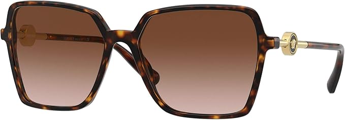 Versace Woman Sunglasses Transparent Pink Frame, Violet Gradient Brown Lenses, 58MM