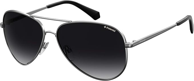 Polaroid Sunglasses PLD 6012/N/NEW Polarized Pilot Sunglasses, Ruthenium, 56mm, 14mm