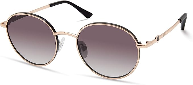 GUESS womens Classic Round Sunglasses Sunglasses, Gold/Smoke Mirror, 51mm US