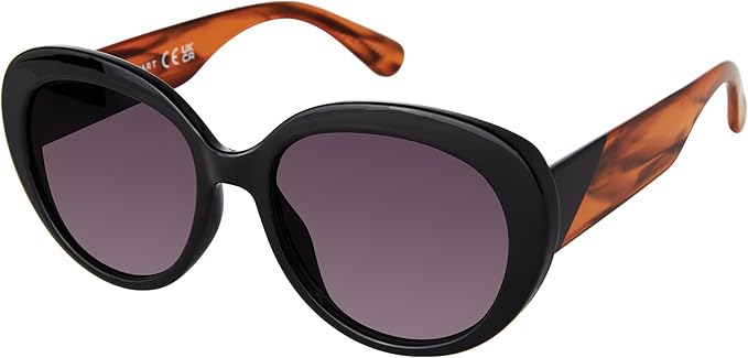 Martha Stewart Women's Ms193 Retro Modern Uv400 Protective Oval Sunglasses-Timeless Gifts for Her, 53.7mm