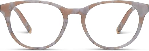 Peepers by PeeperSpecs Canyon Round Blue Light Blocking Reading Glasses, Tan Marble, 49 + 2.25