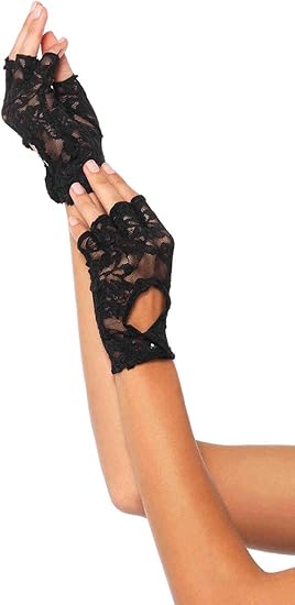 Leg Avenue Women's Lace Keyhole Fingerless Gloves