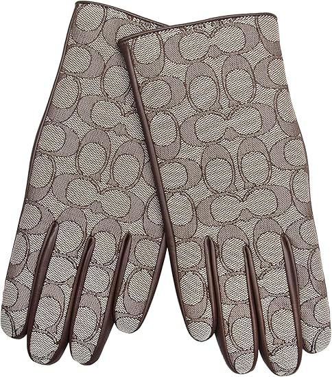 Coach womens Signature C Leather Tech Glove