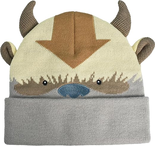 Avatar The Last Airbender Appa Acrylic Knitted Winter with Cuff Beanie Hat, Multi, One Size