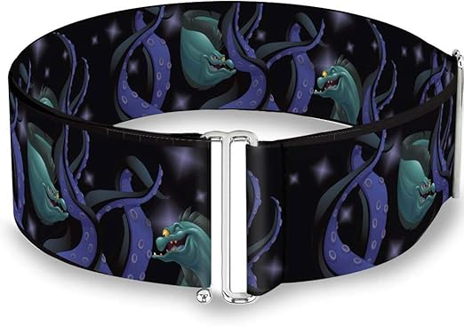 Buckle-Down Belt Women's Cinch Flotsam Jetsam Swimming In Ursulas Tentacles Black Purples Available In Adjustable Sizes