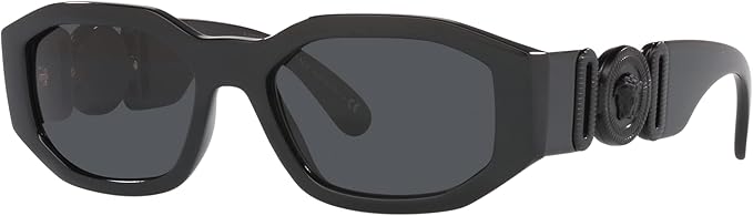 Versace Man Sunglasses Black Frame, Dark Grey Lenses, 53MM