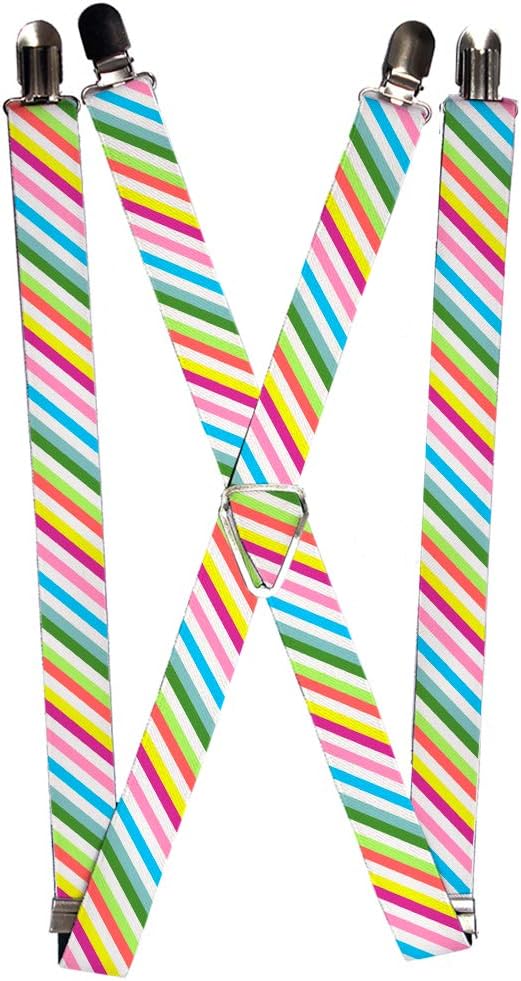 Buckle-Down womens Buckle-down - Stripes Suspenders, Multicolor, One Size US