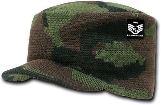 Woodland Camo Flat Top Jeep Cap