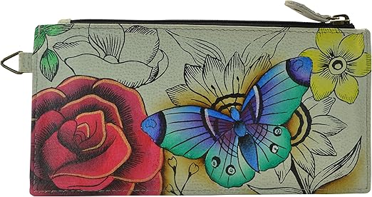 Anna by Anuschka Women's Hand Painted Genuine Leather Organizer Wallet - Floral Paradise