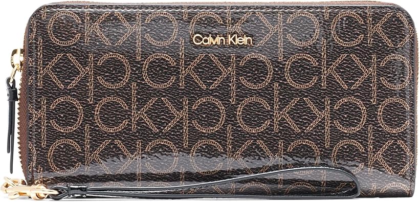 Calvin Klein Key Item Saffiano Continental Zip Around Wallet with Wristlet Strap