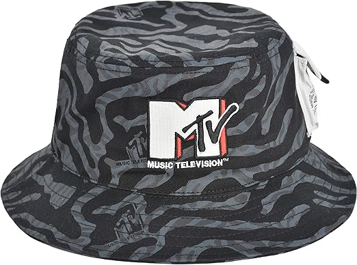 Concept One Women's MTV Checkered Logo Bucket, Packable Travel, Wide Brim Summer Hat