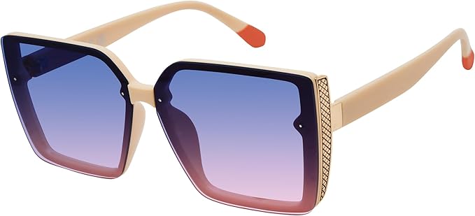 LDT Ldt1112 Geometric Square Sunglasses with 100% Uv400 Protection. Designer Gifts for Women, 65 Mm