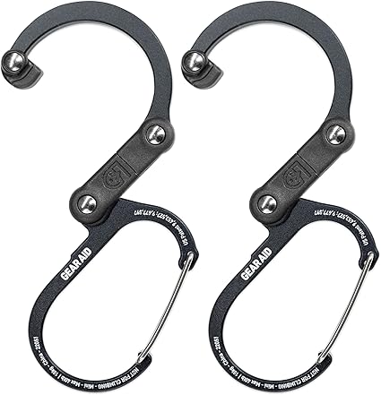 GEAR AID HEROCLIP (Mini) Carabiner Gear Clip and Hook, for Hanging Bags, Purses, Lanterns, Strollers, Tools, Helmets, Water Bottles, and More