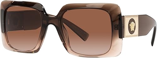 Versace VE 4405 533213 Brown Plastic Rectangle Sunglasses Brown Gradient Lens