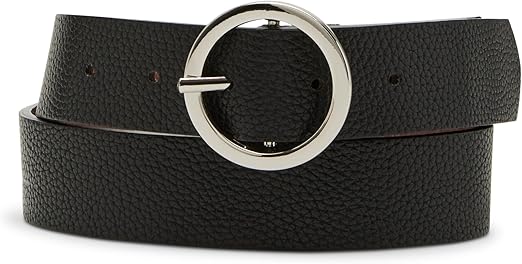 STEVE MADDEN womens Reversible Pant Belt, Black/Cognac