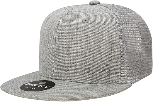 DECKY 6 Panel High Profile Structured Cotton Blend Trucker Hat