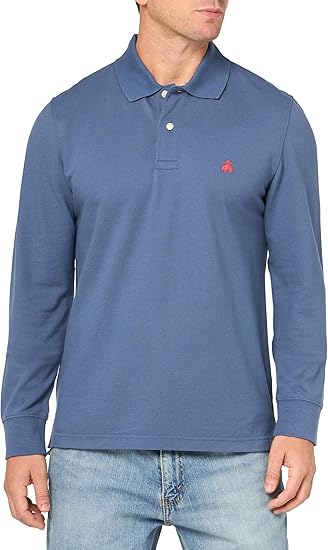 Brooks Brothers Men's Long Sleeve Cotton Pique Stretch Logo Polo Shirt