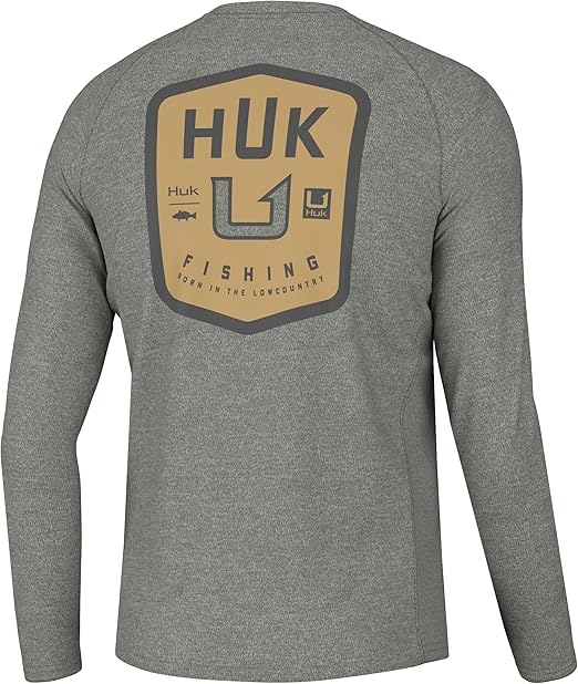 HUK Men's Pursuit Graphic Long Sleeve, Sun Protect Fishing Shirt