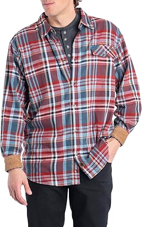 Legendary Whitetails Men's Buck Camp Flannel, Long Sleeve Plaid Button Down Casual Shirt, Corduroy Cuffs