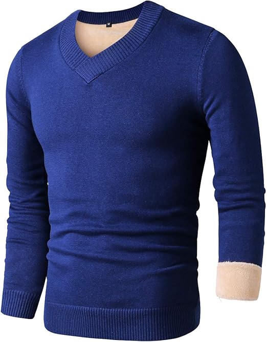 LTIFONE Sweaters for Men, Mens V Neck Sweater Slim Fit Comfortably Knitted Long Sleeve Casual Business Pullover Dress Sweater