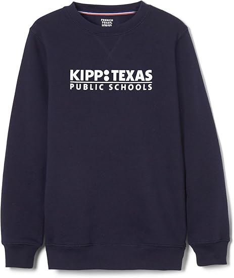 French Toast KIPP Texas Public Schools Youth Long Sleeve Crewneck Fleece Sweatshirt