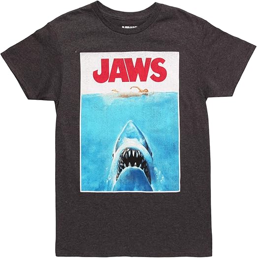 Fifth Sun Men's Retro Jaws Poster T-Shirt